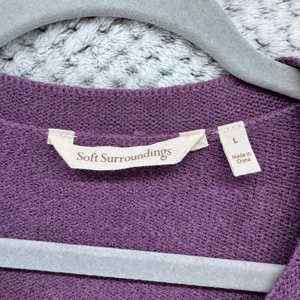 Soft Surroundings Purple Knit Sweater Womens Size L Long Sleeve Pullover - Picture 2 of 11